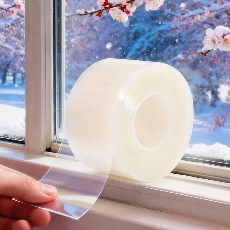 Sunroda Window Sealing Tape Weather Stripping Tape 2 Inch x 35 Yards Residue Free Clear Window Insulation for Shower Glass Gaps and Doors Seal Windproof Tape (2 Inch x 35 Yards) - Image 1